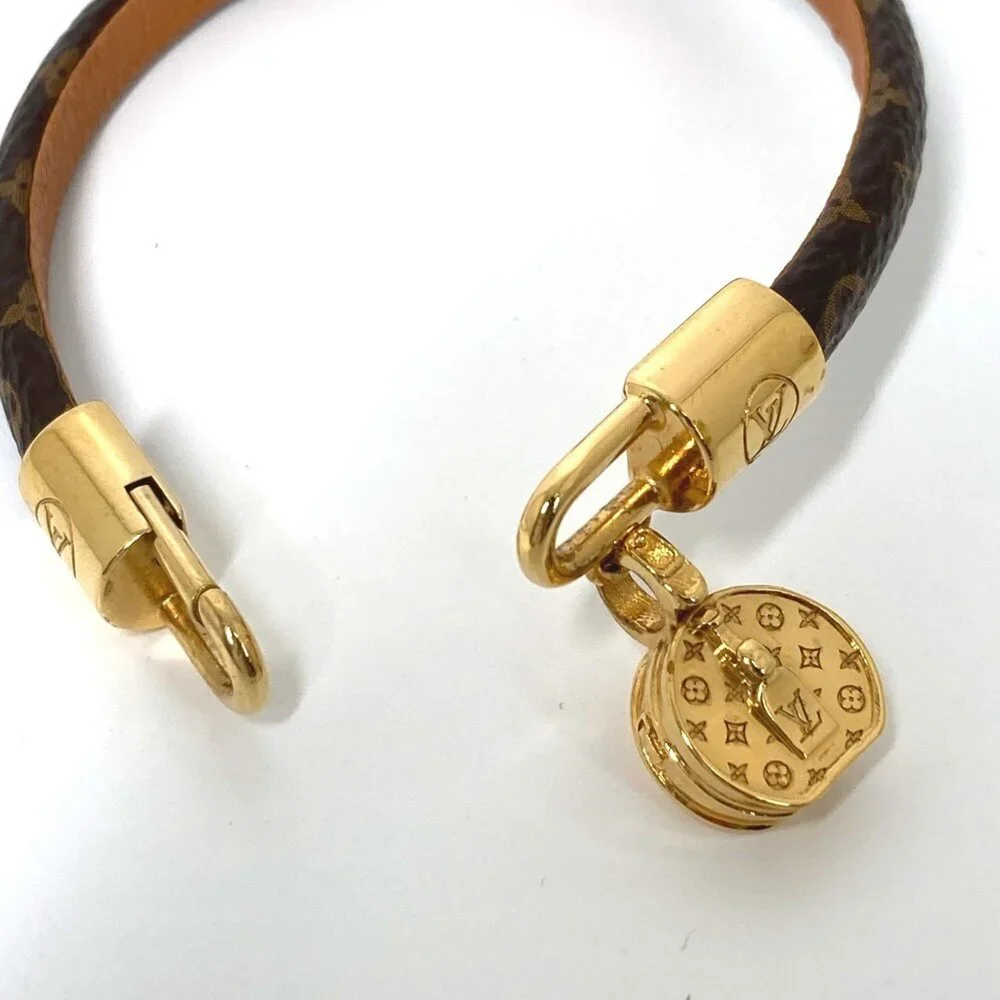 LOUIS VUITTON Brown Monogram Canvas Charm Bracelet